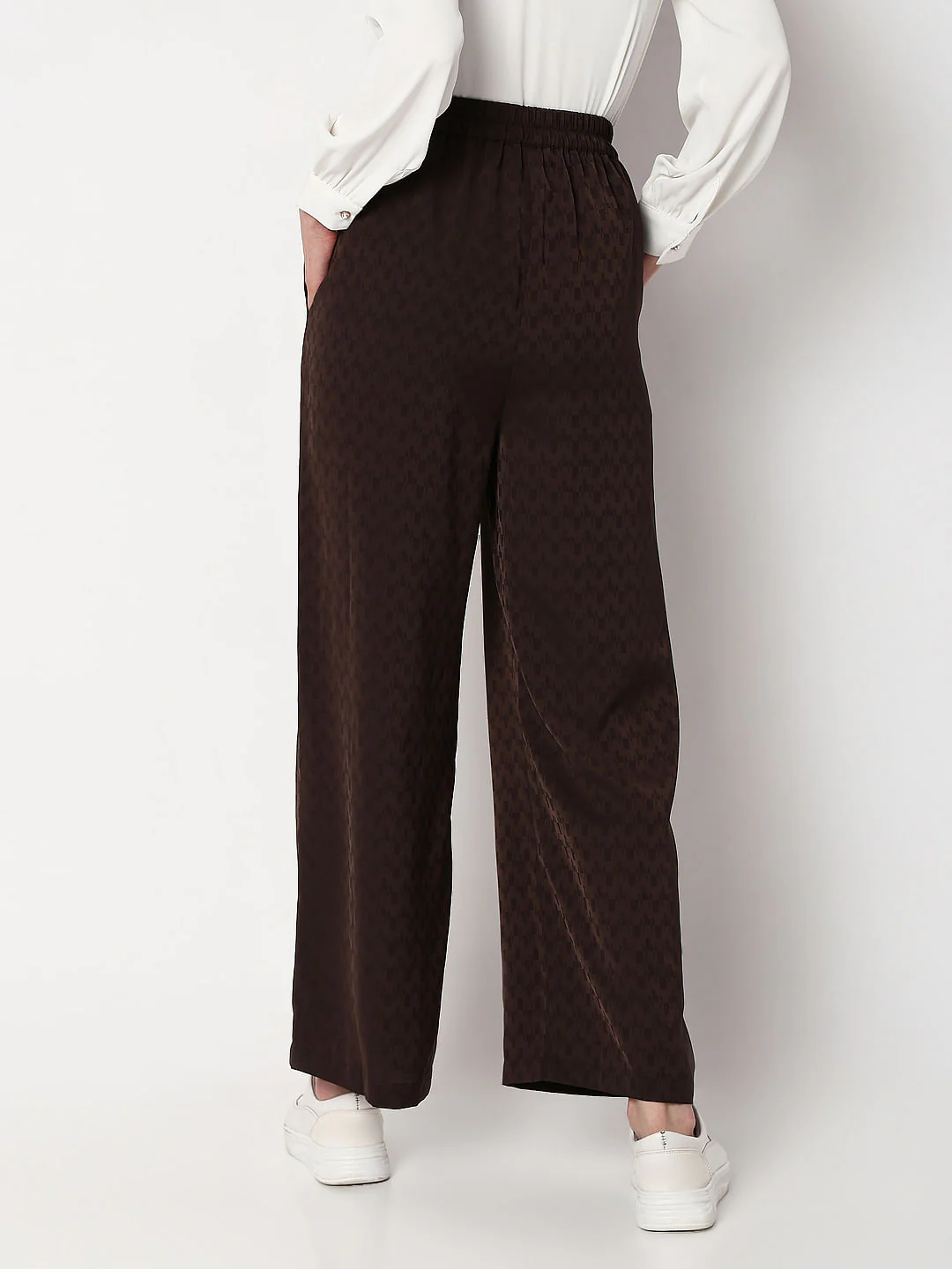 Brown High Rise Printed Co-Ord Set Pants - Image 4
