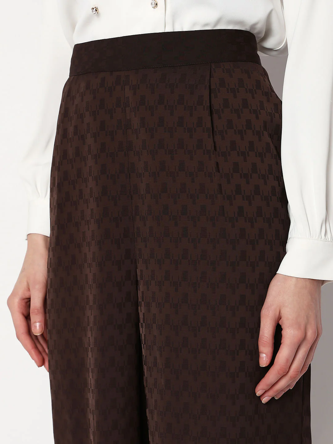 Brown High Rise Printed Co-Ord Set Pants - Image 8