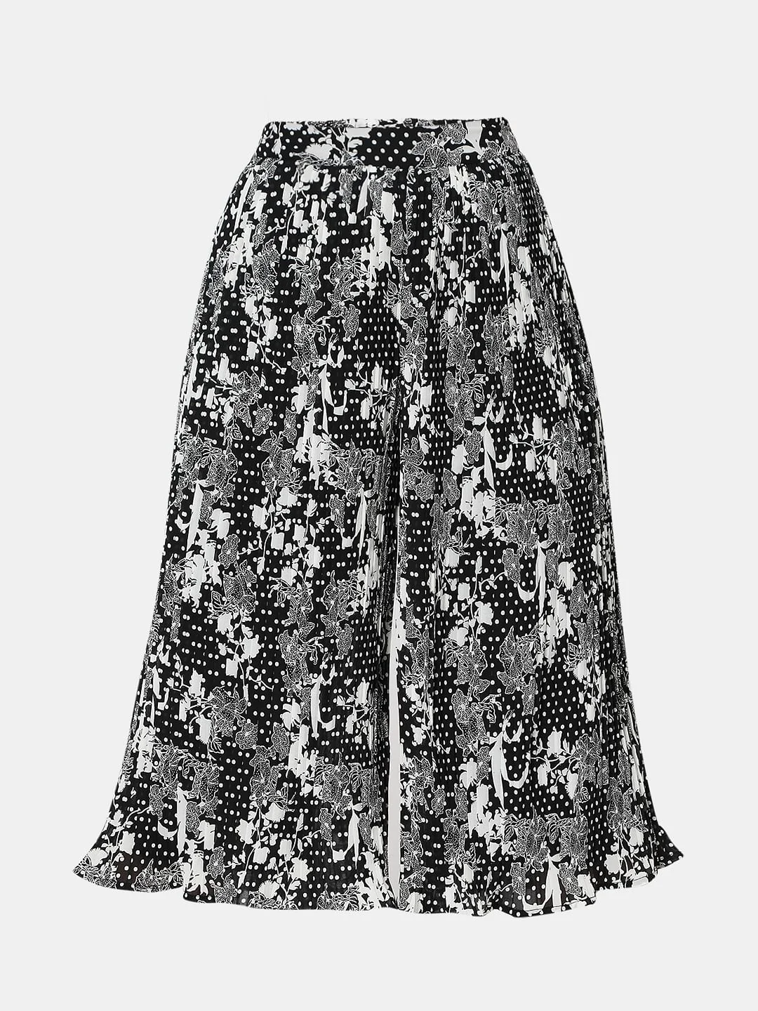 Black High Rise Floral Flared Pants - Image 7