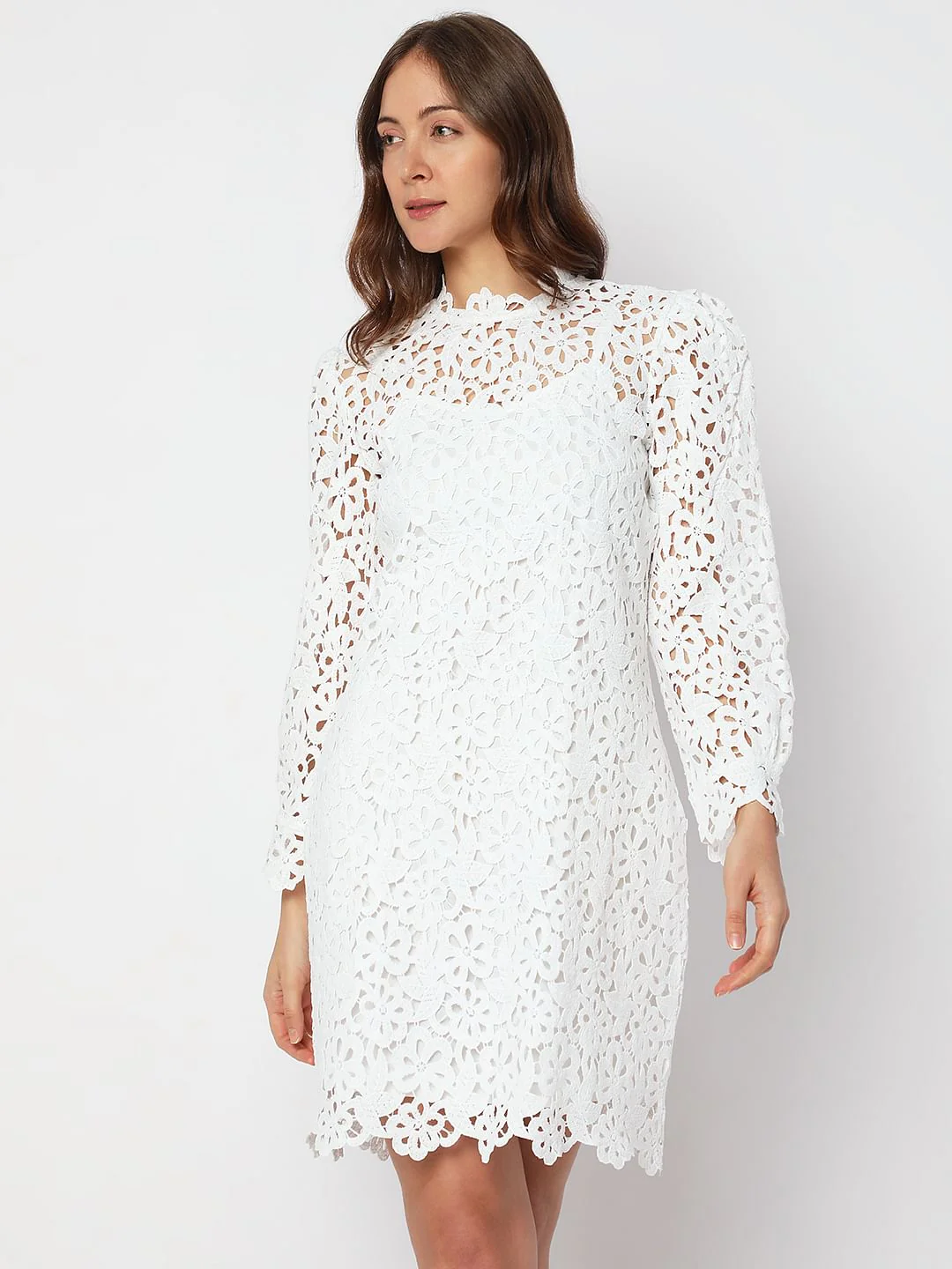 White Lace Shift Dress - Image 2