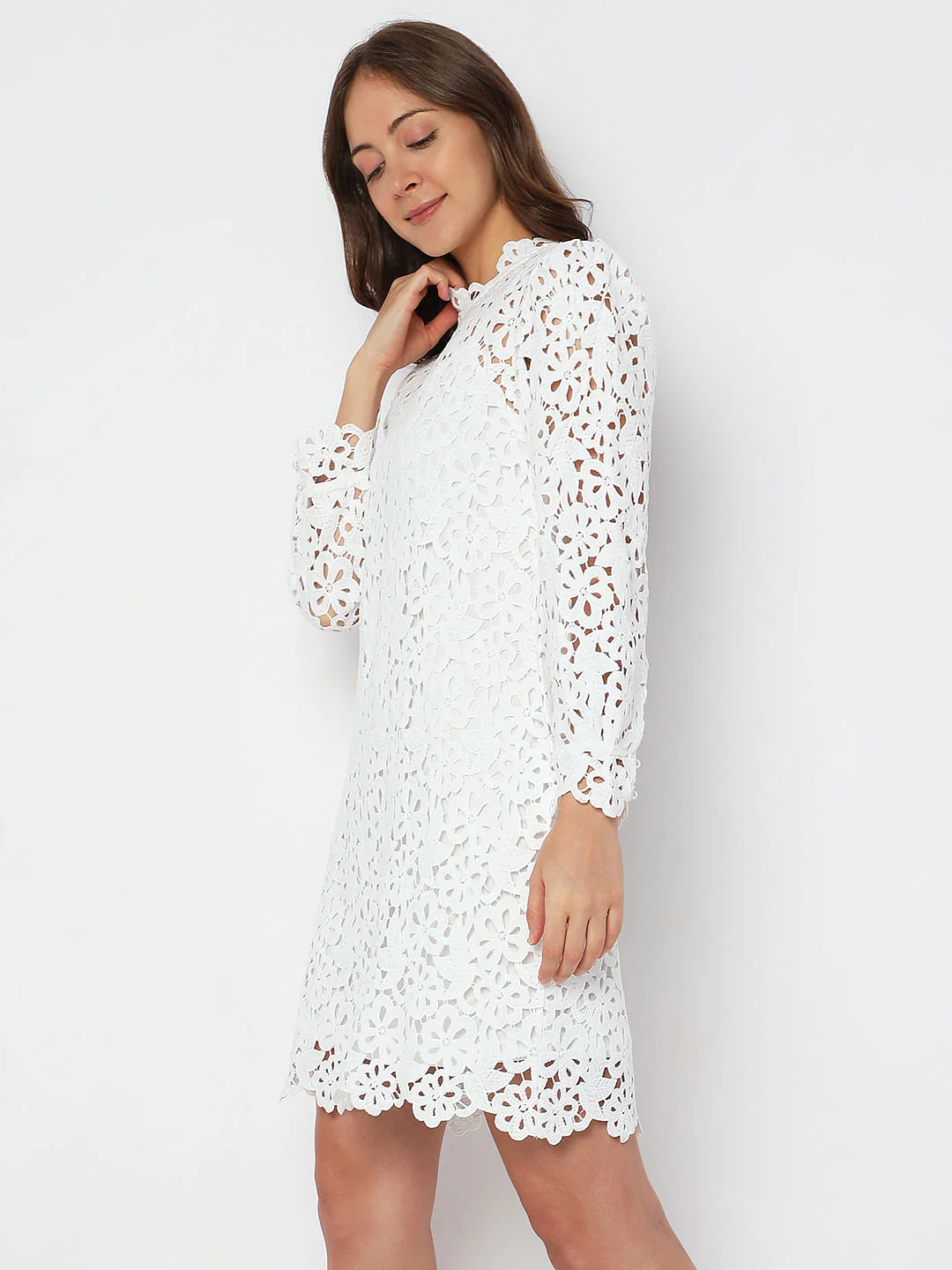 White Lace Shift Dress - Image 3
