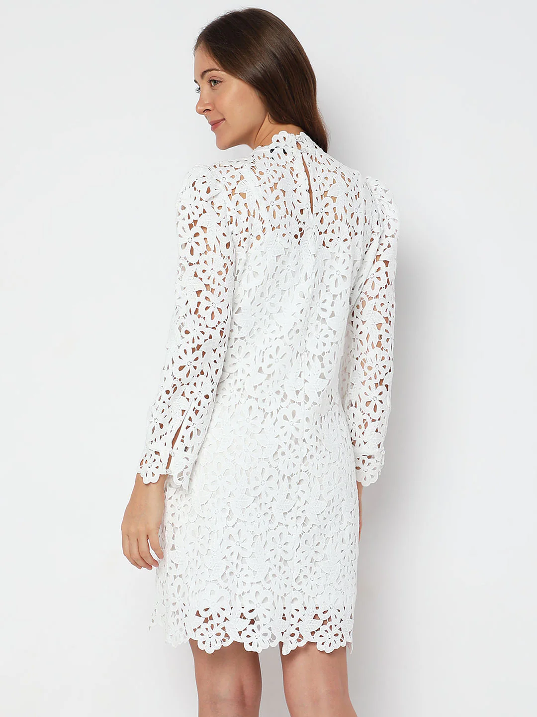 White Lace Shift Dress - Image 4