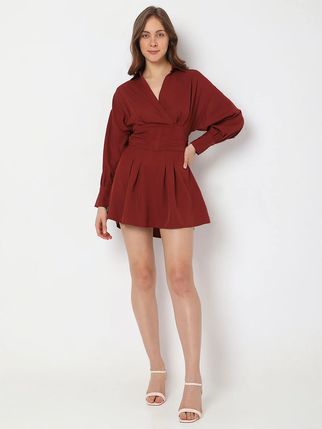 Red Corset Detail Mini Dress - Image 5