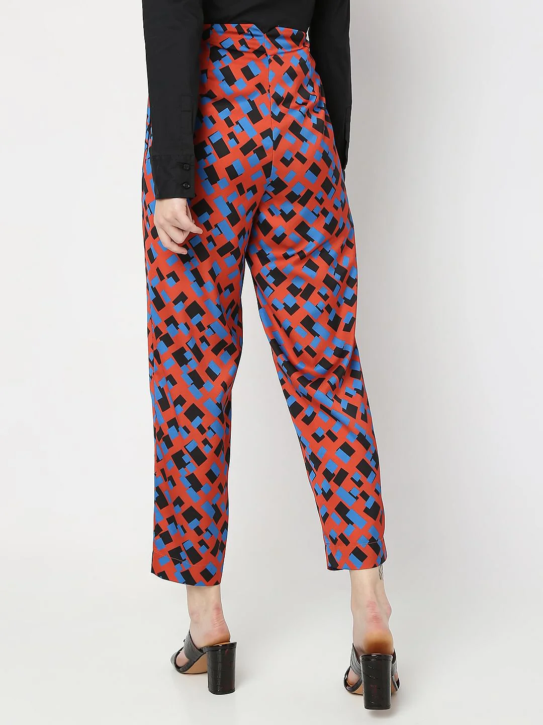 Brown Geometric Print Co-Ord Set Pants - Image 4