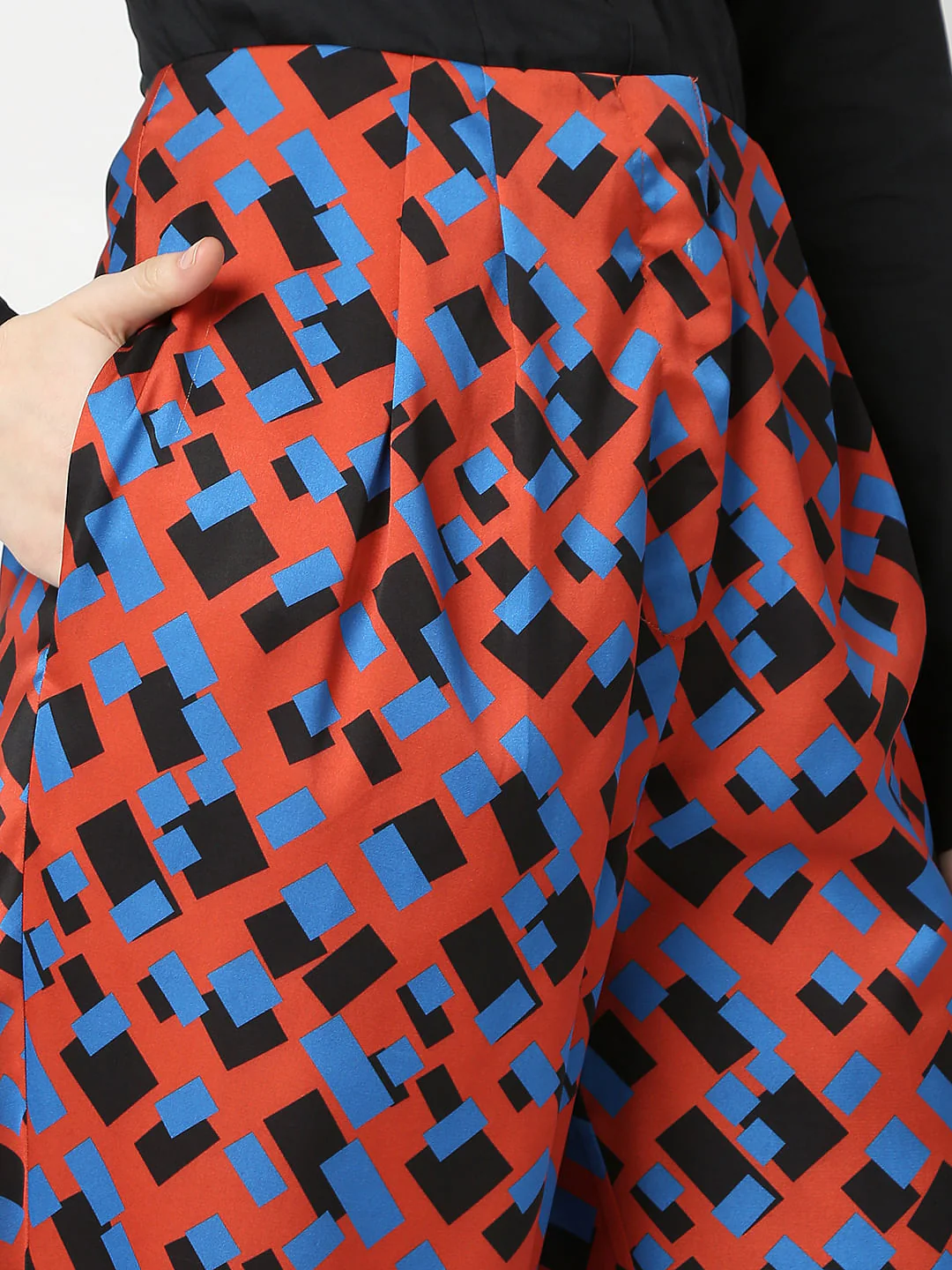 Brown Geometric Print Co-Ord Set Pants - Image 5