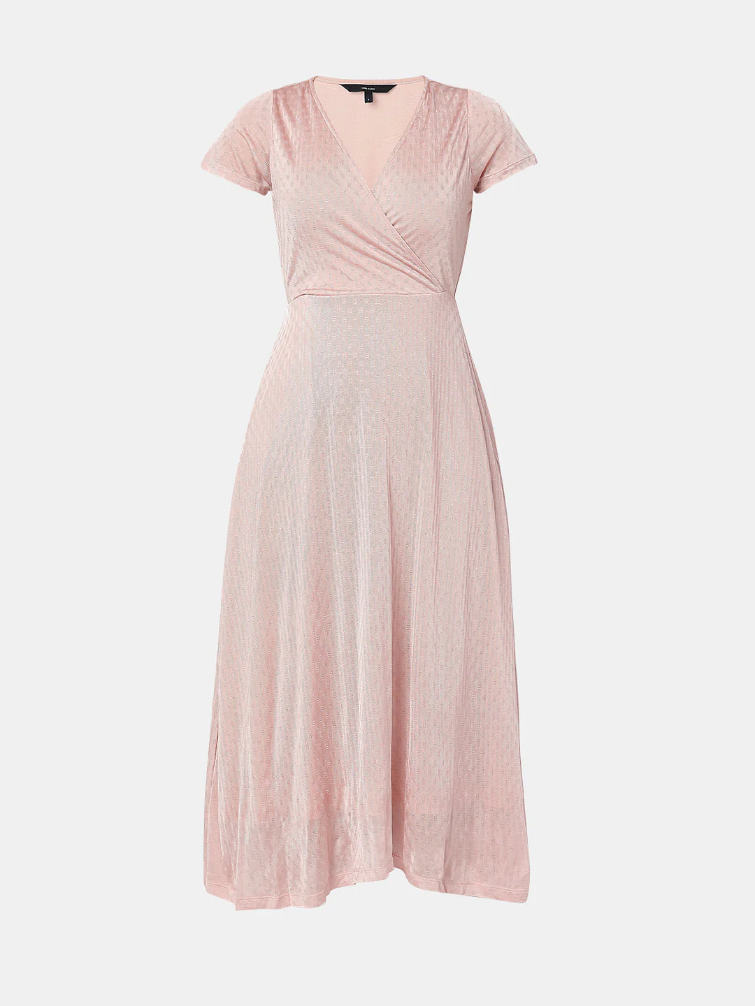 Pink Mock-Wrap Midi Dress - Image 6