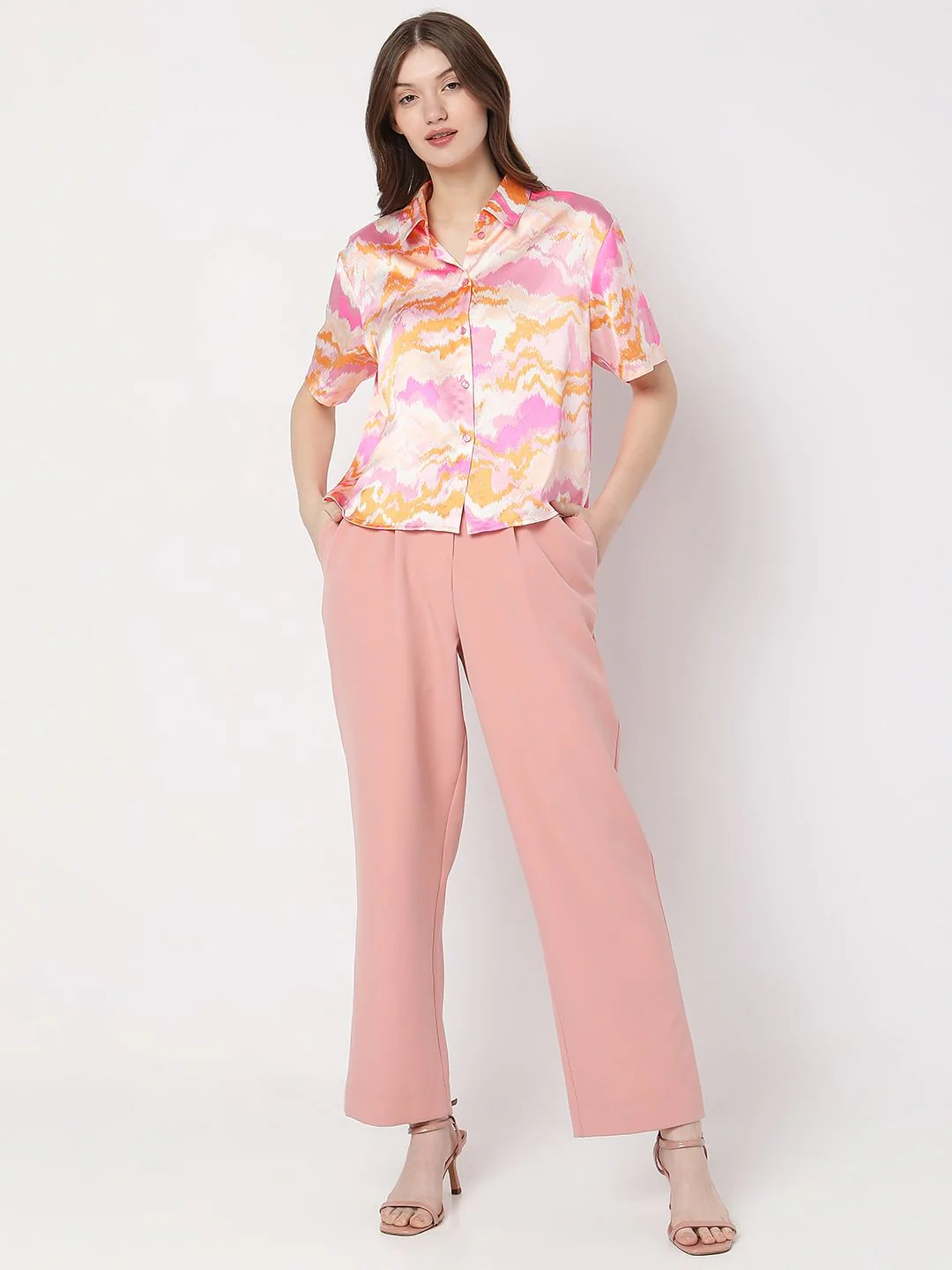 Pink Tie-Dye Satin Shirt - Image 5