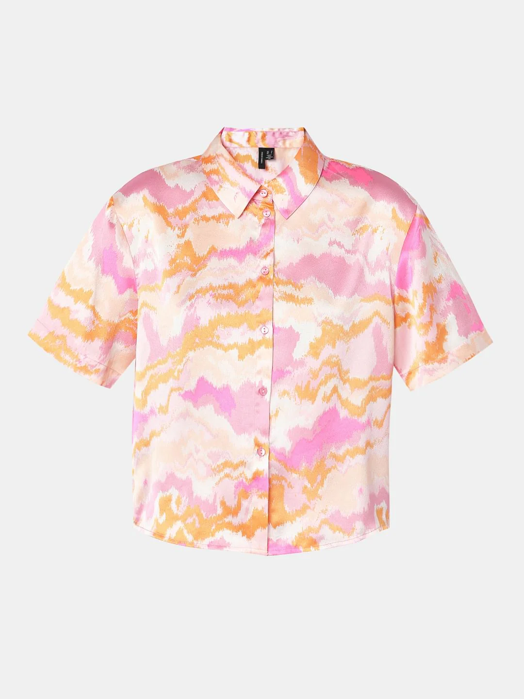 Pink Tie-Dye Satin Shirt - Image 7