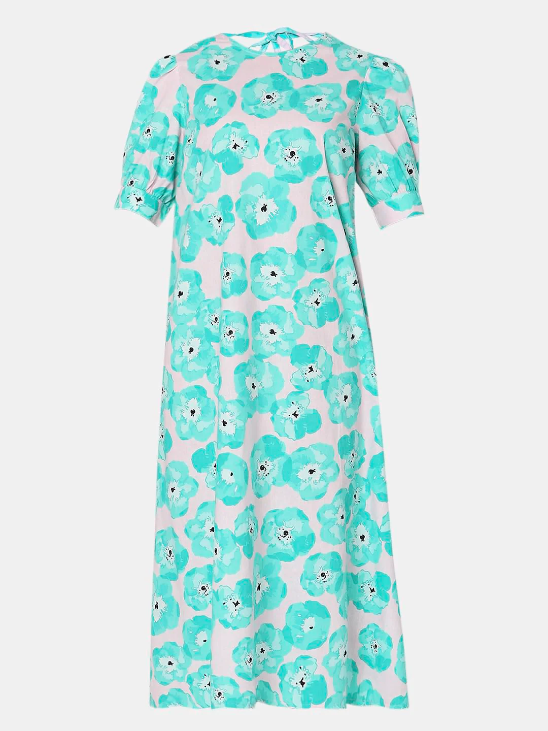 Electric Green Floral Midi Dress - Image 6