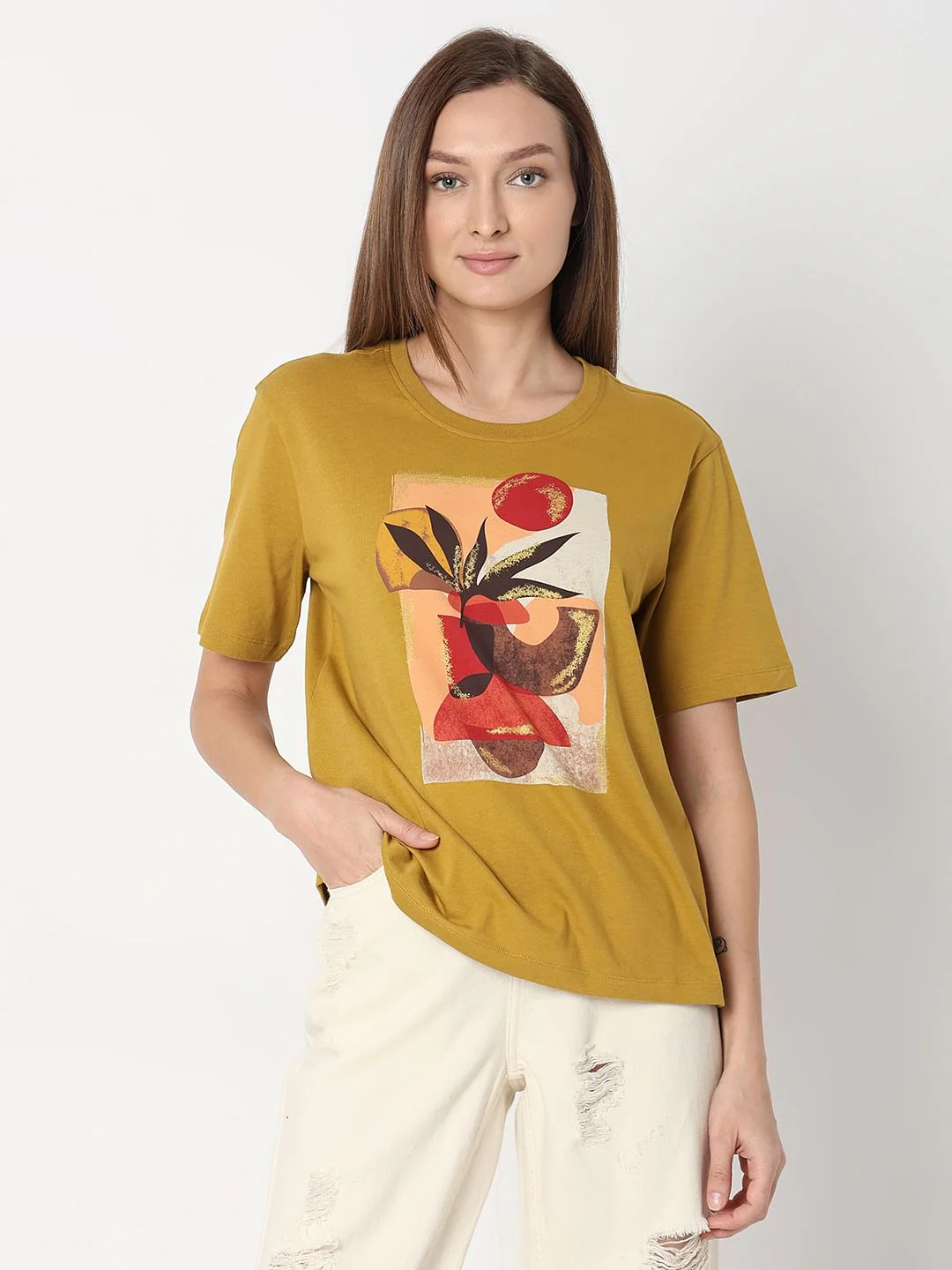 Green Floral Print T-Shirt - Image 2