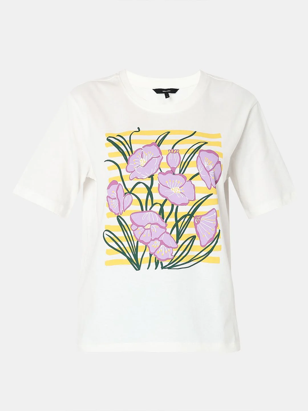 White Floral Print T-Shirt - Image 7