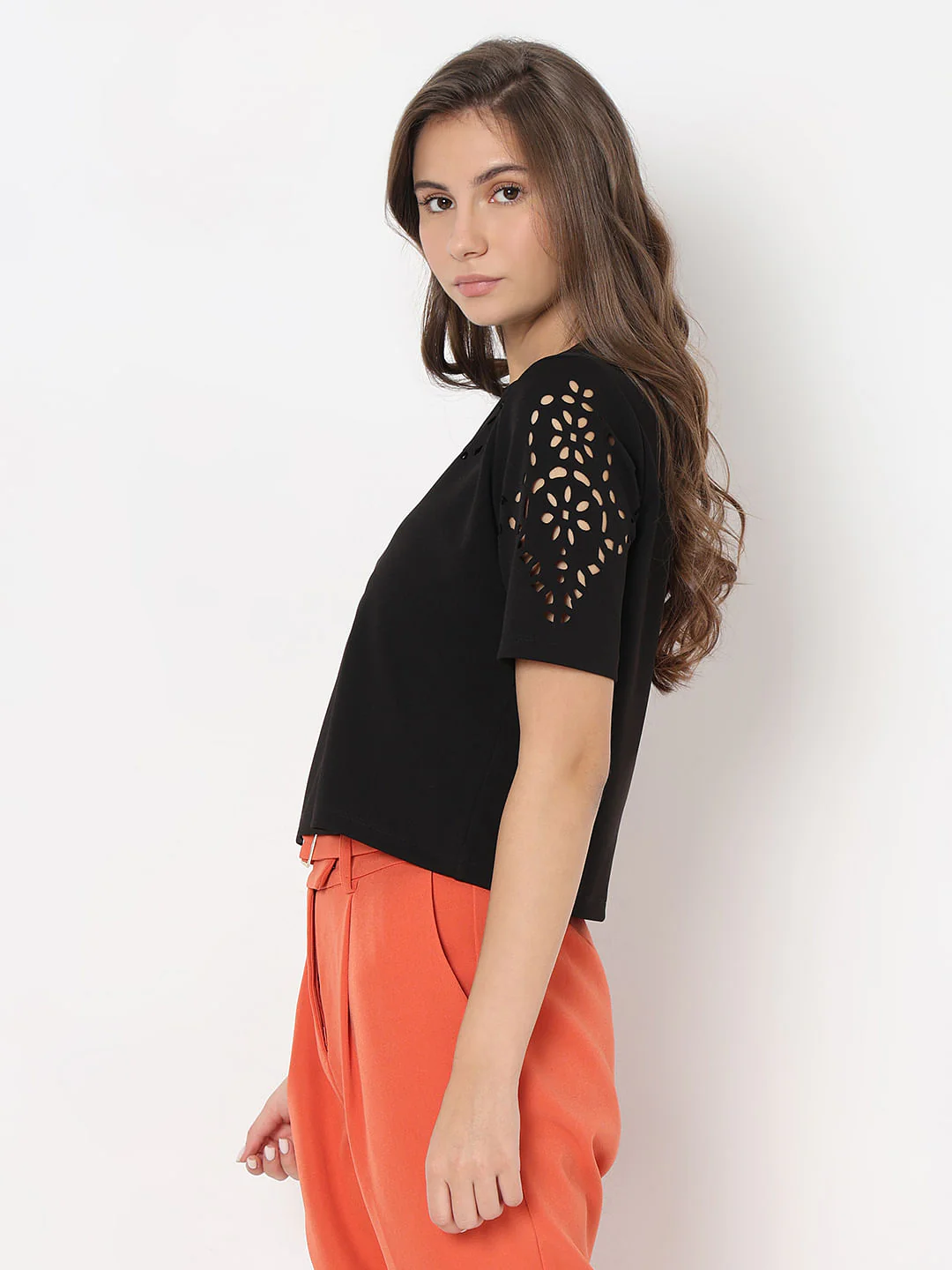 Black Cut-Out T-Shirt - Image 3
