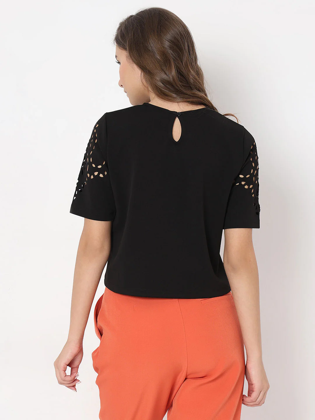 Black Cut-Out T-Shirt - Image 4