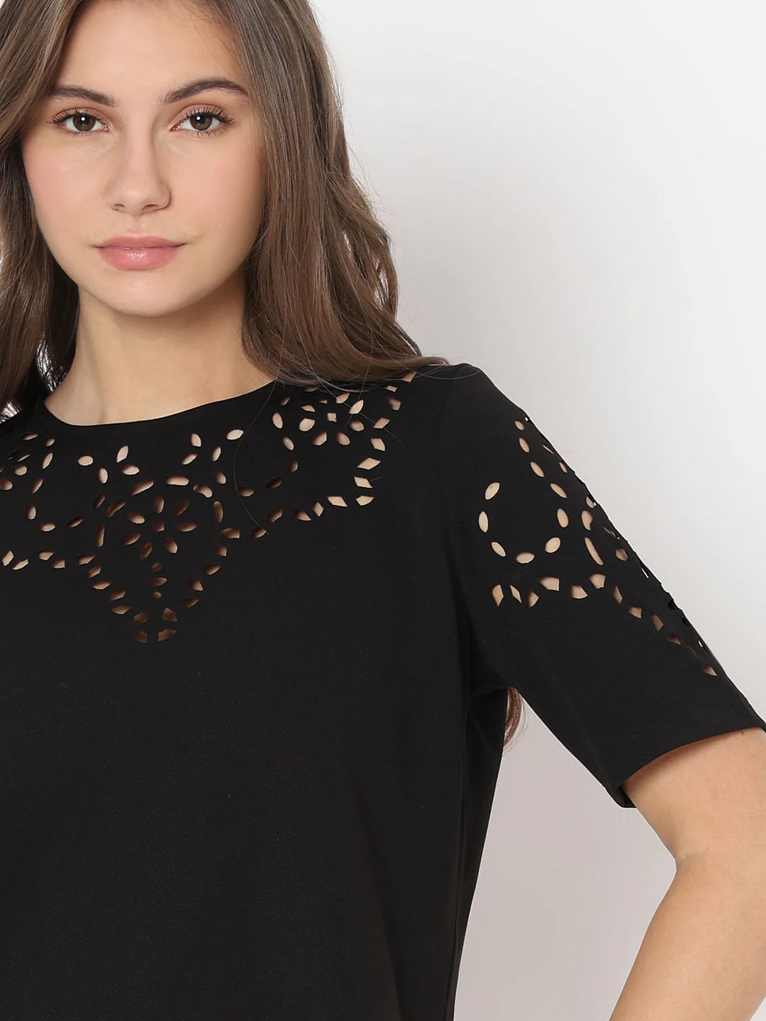 Black Cut-Out T-Shirt - Image 6