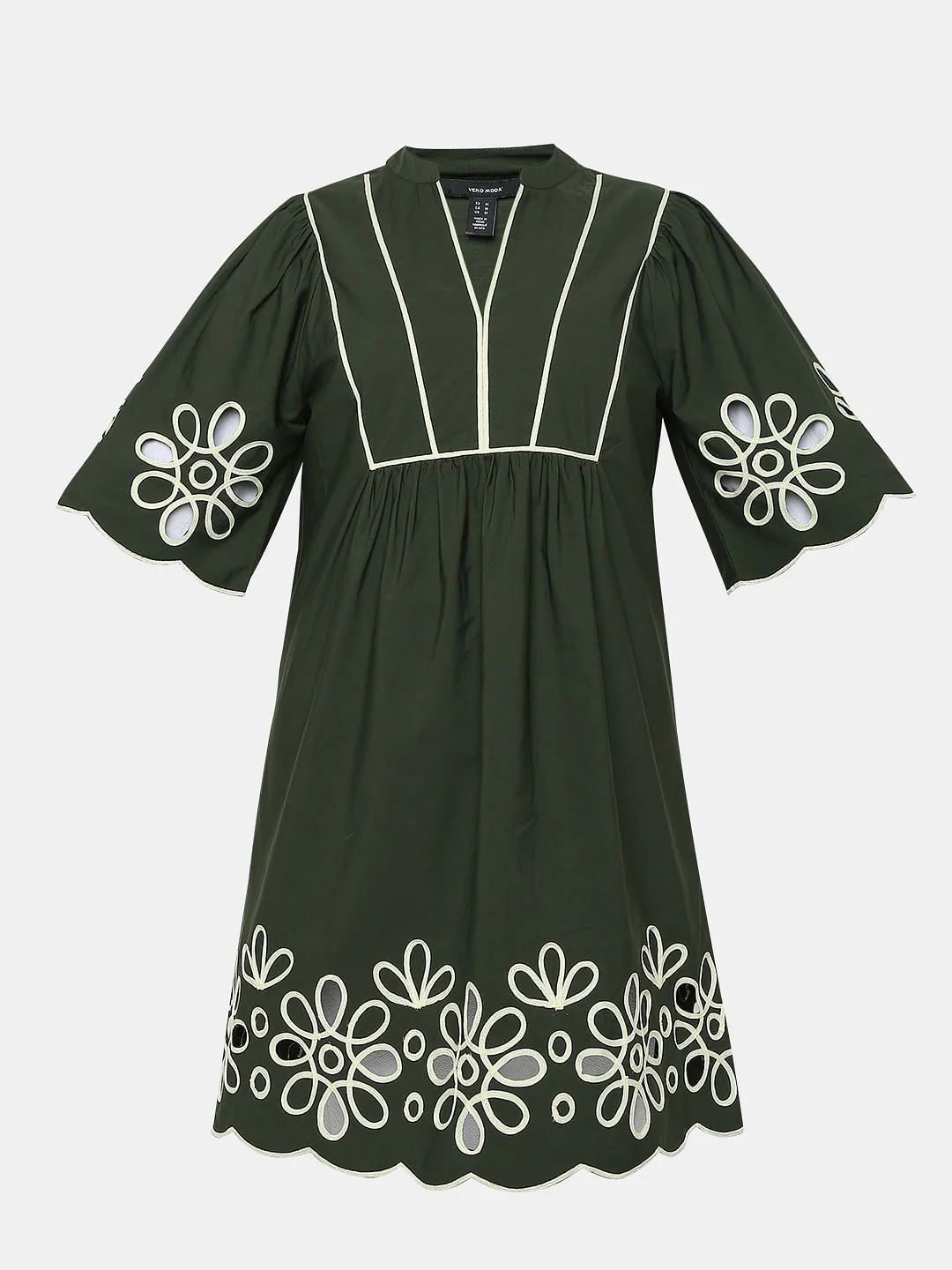 Green Contrast Piping Dress - Image 7