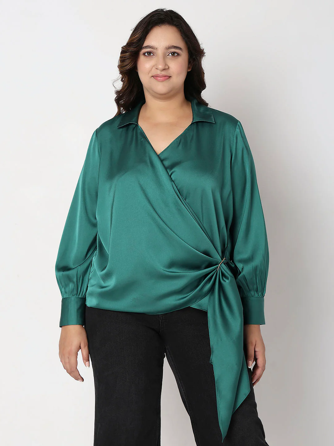 Curve Green Overlap Shirt - Image 2