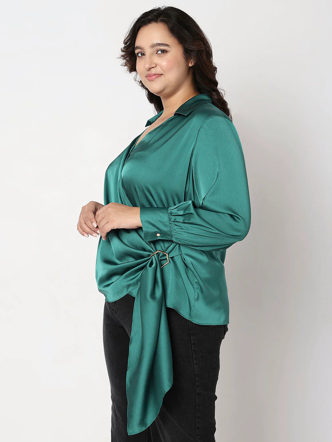 Curve Green Overlap Shirt - Image 3
