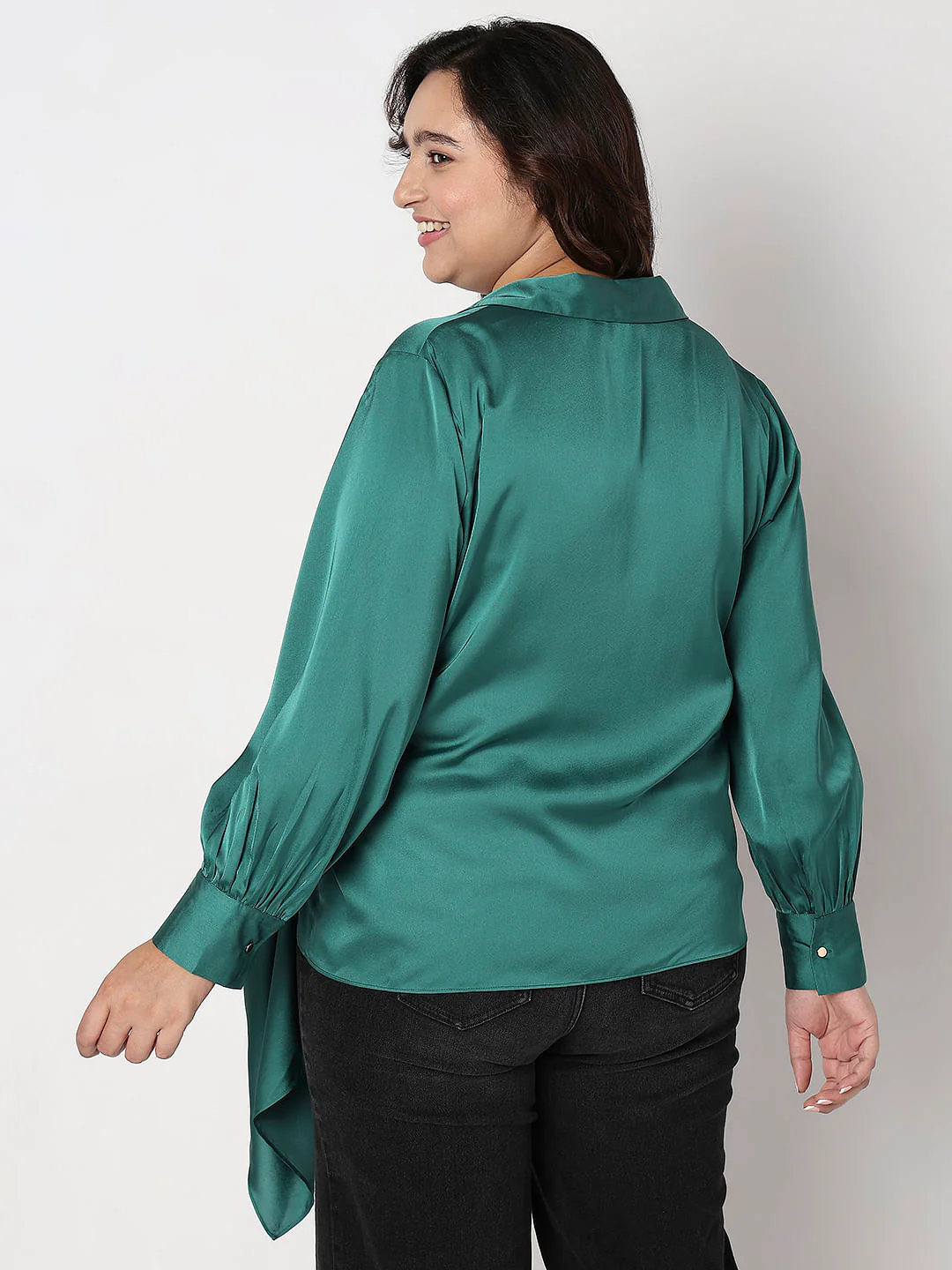 Curve Green Overlap Shirt - Image 4