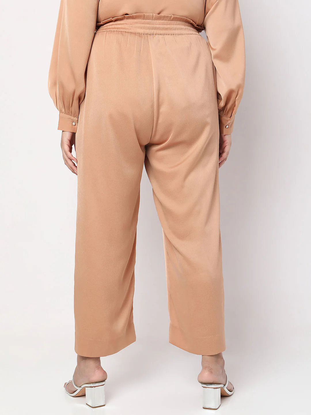 Curve Brown Wide Leg Co-Ord Pants - Image 4