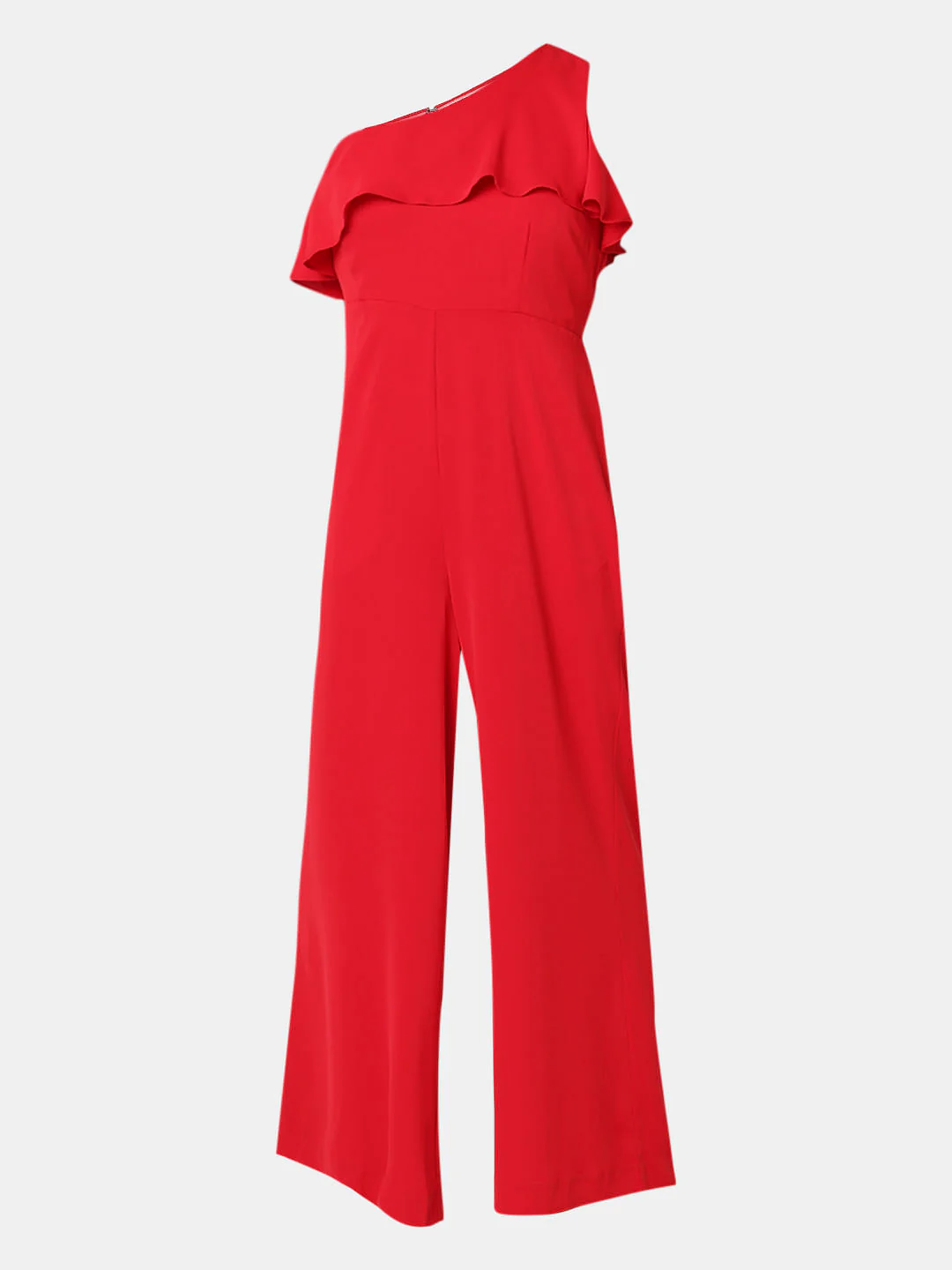 Red One Shoulder Jumpsuit - Image 6