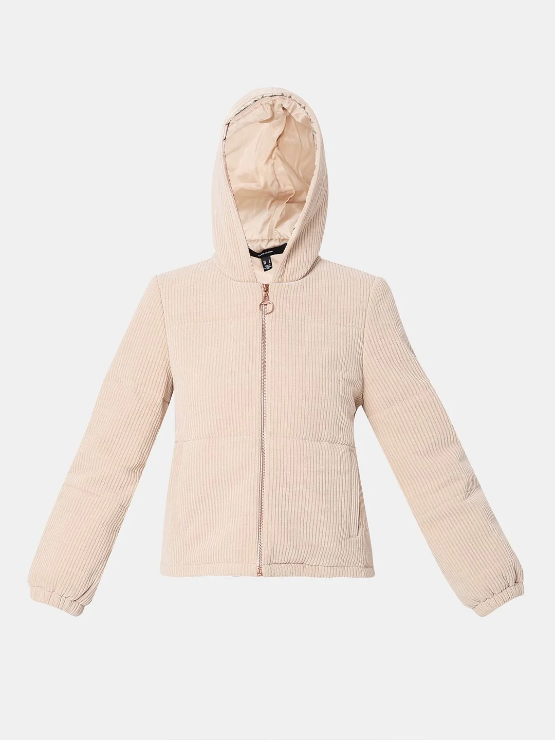 Beige Corduroy Hooded Jacket - Image 7