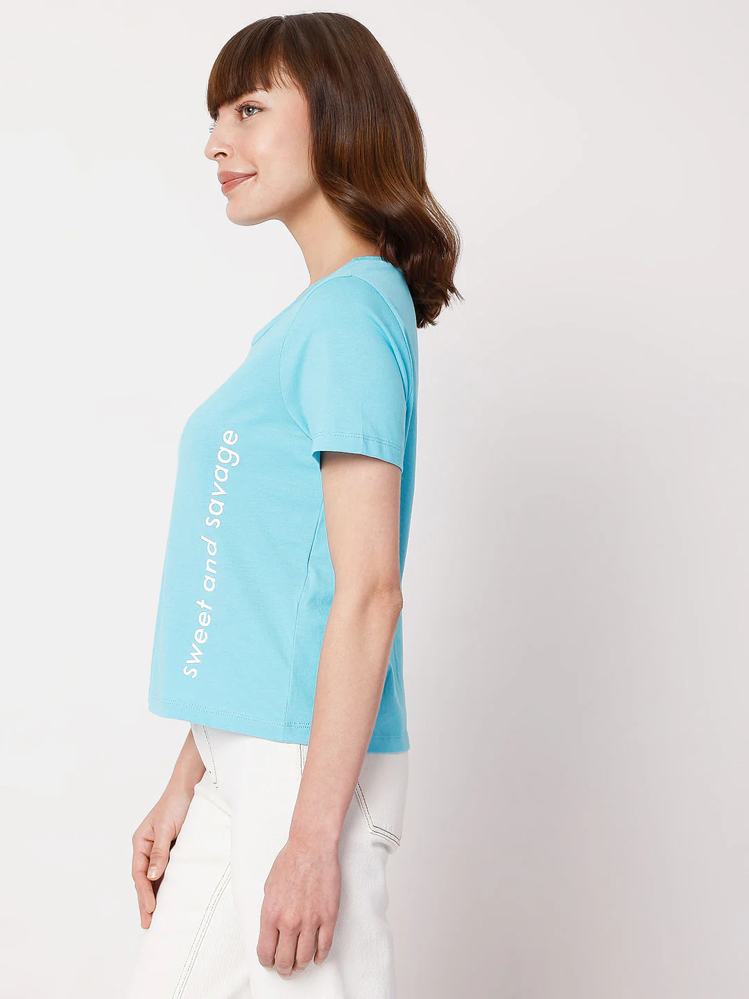 Blue Placement Print T-Shirt - Image 3
