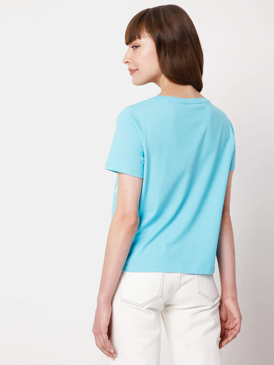 Blue Placement Print T-Shirt - Image 4