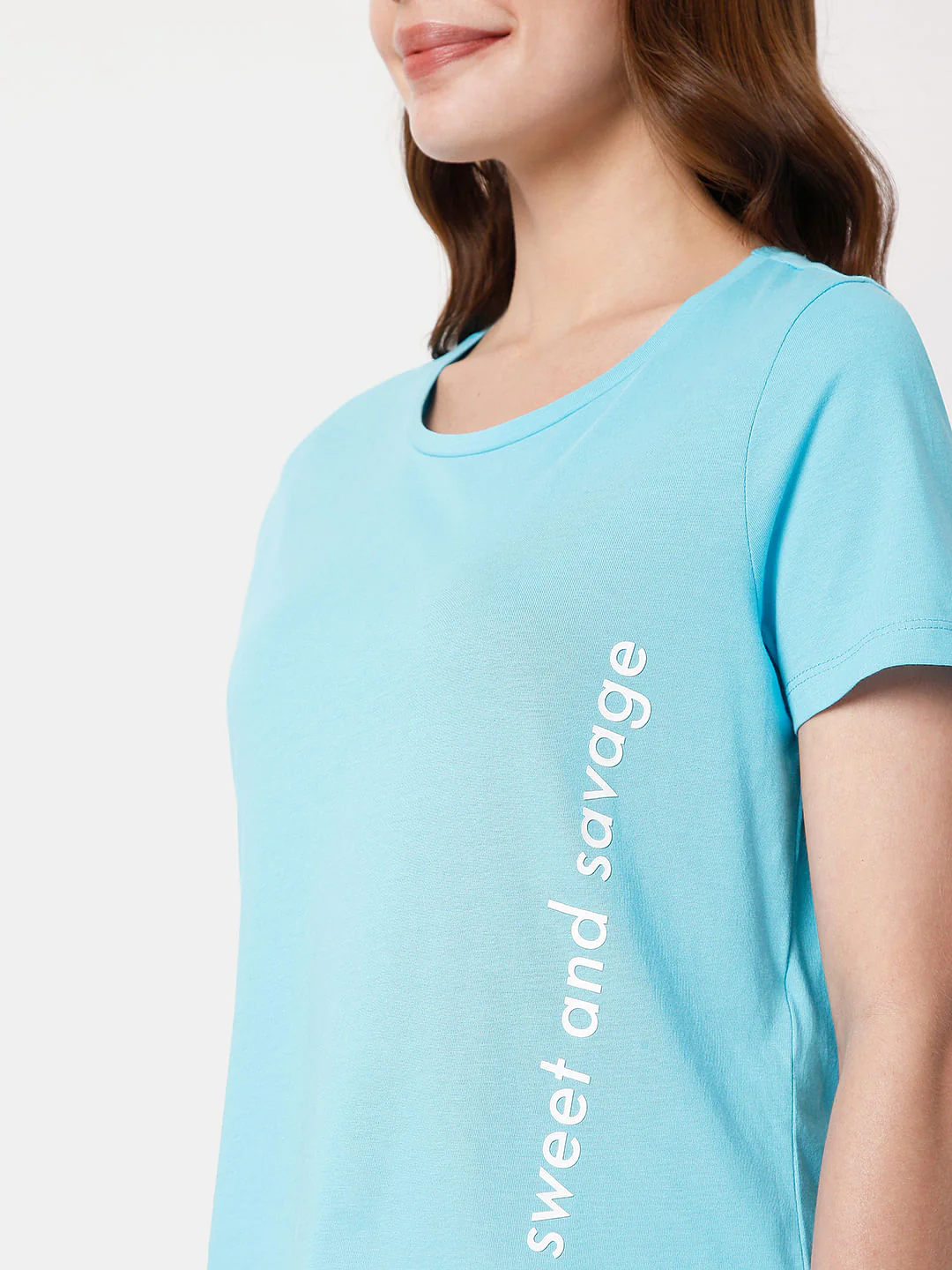 Blue Placement Print T-Shirt - Image 6