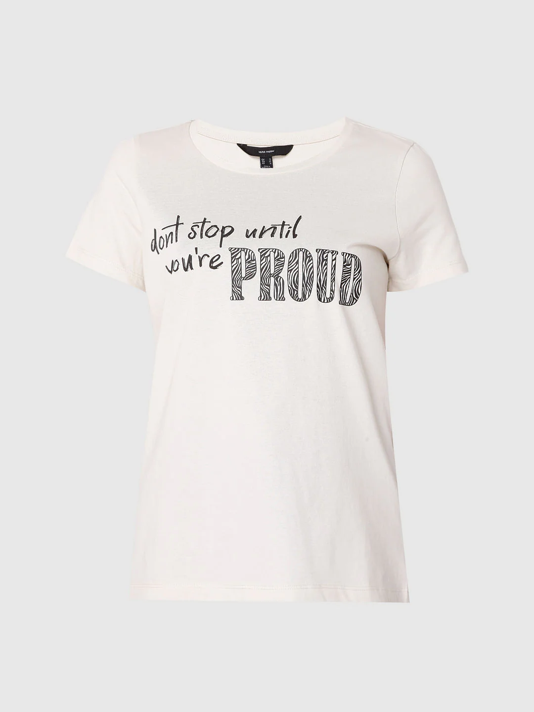 Beige Slogan Print T-Shirt - Image 7