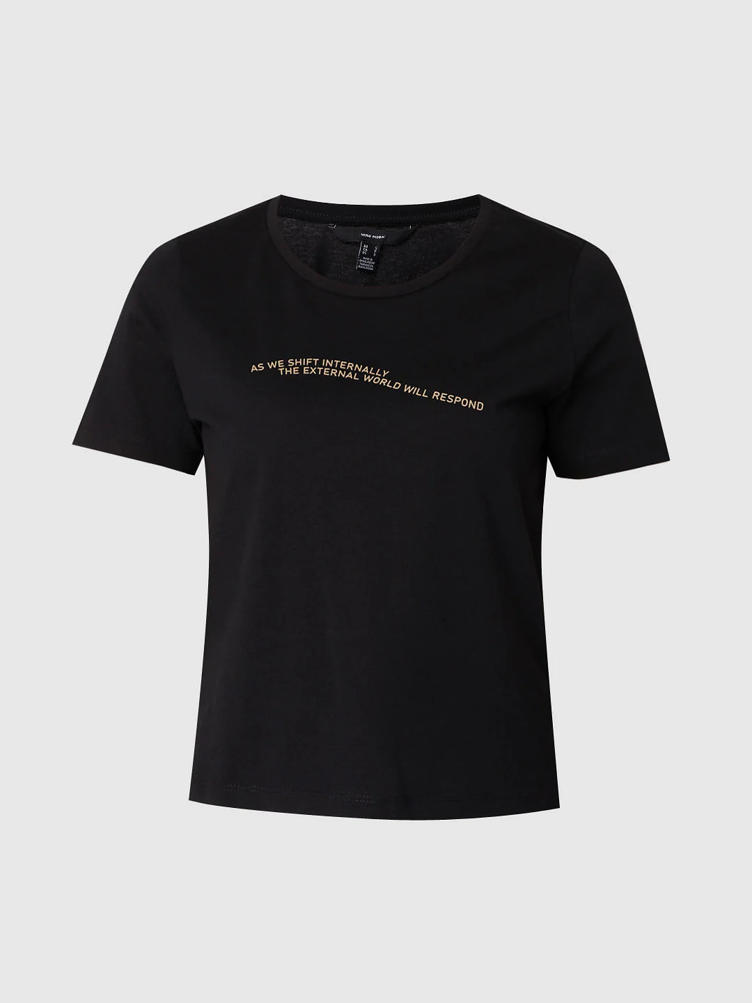 Black Slogan Print T-Shirt - Image 6