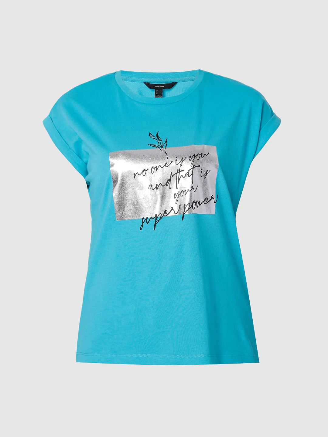 Blue Slogan Print T-Shirt - Image 7