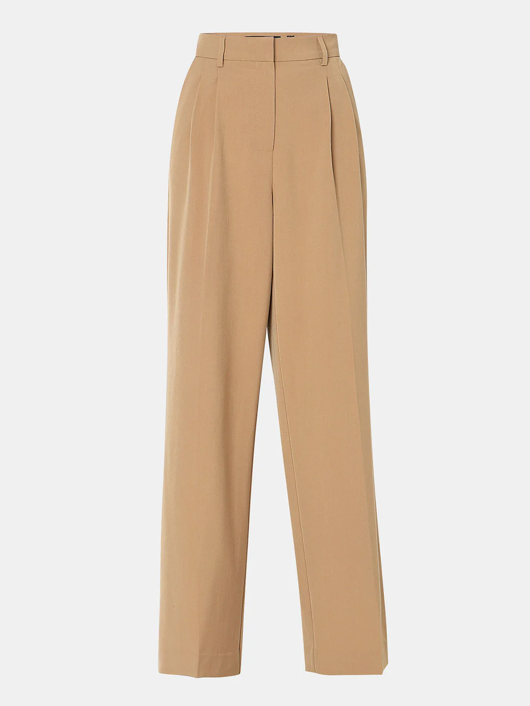 Beige Mid Rise Wide Dad Pants - Image 7