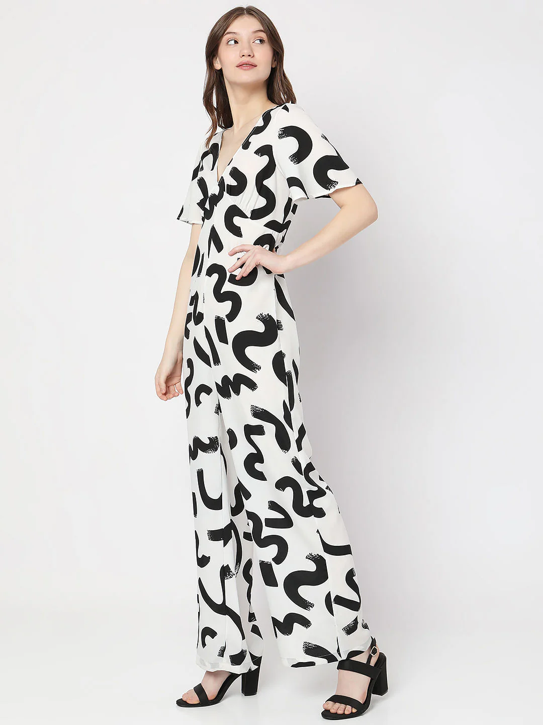 White Printed Jumpsuit - Image 3