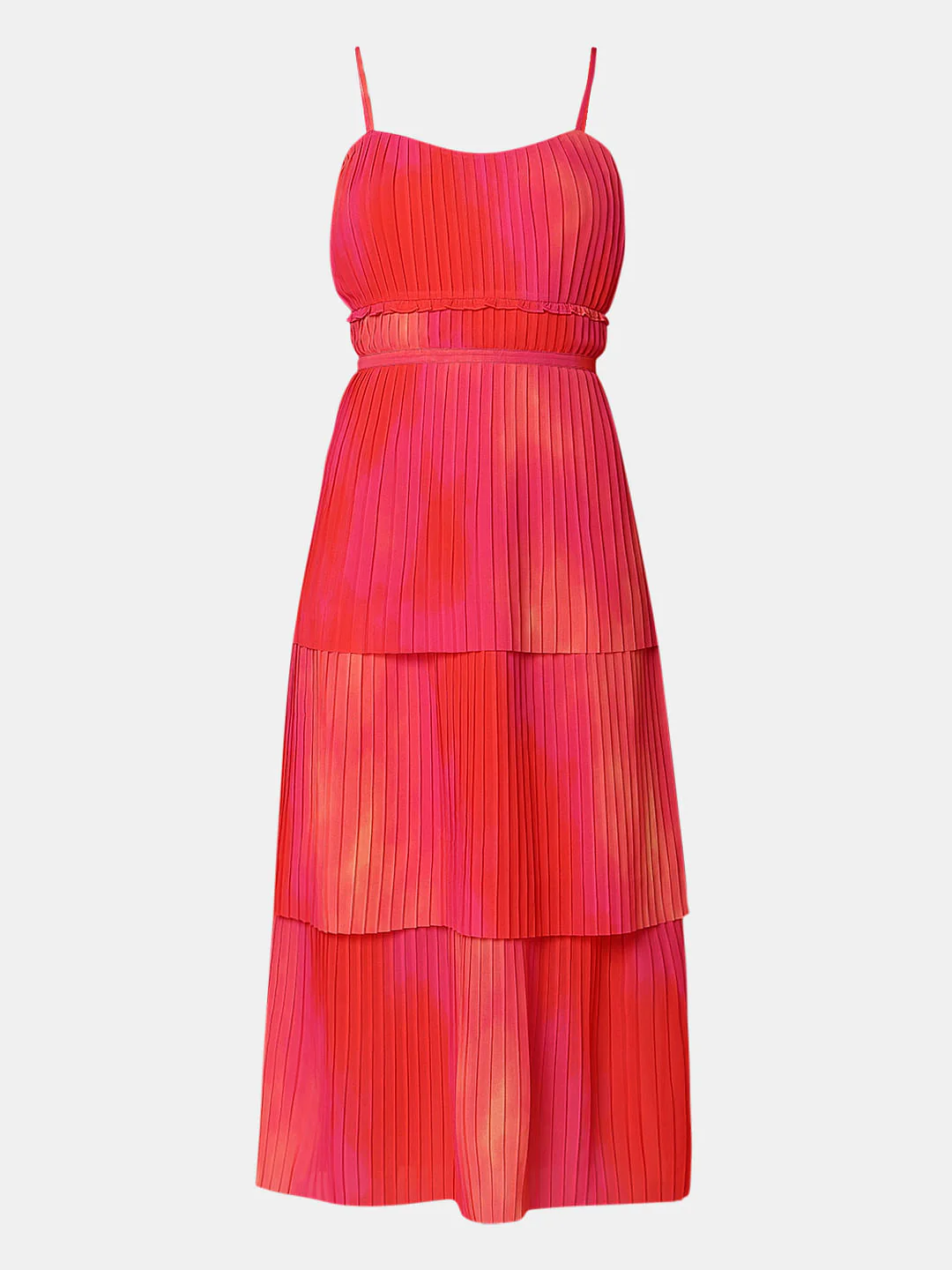 Marquee Orange Ombre Tiered Midi Dress - Image 6