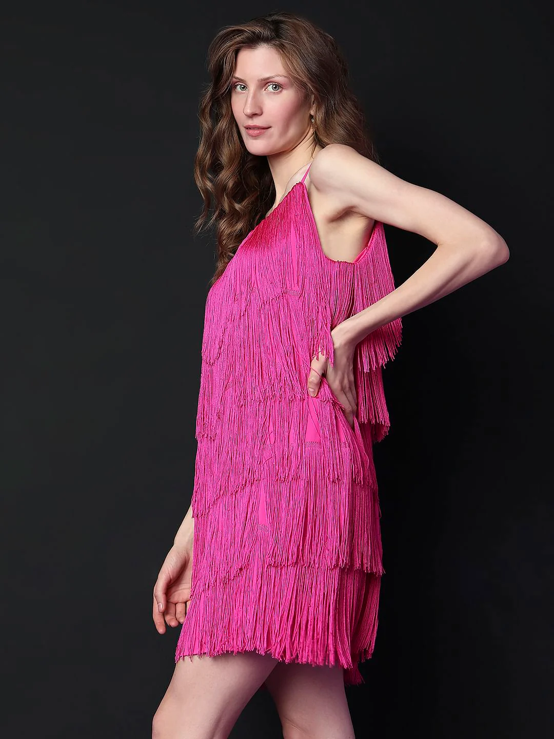 Marquee Pink Tassel Mini Dress - Image 3