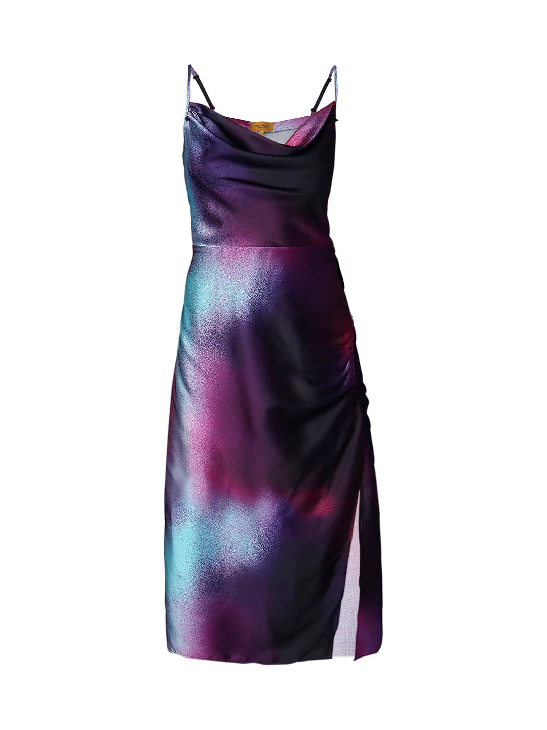 Marquee Purple Ombre Satin Midi Dress - Image 6