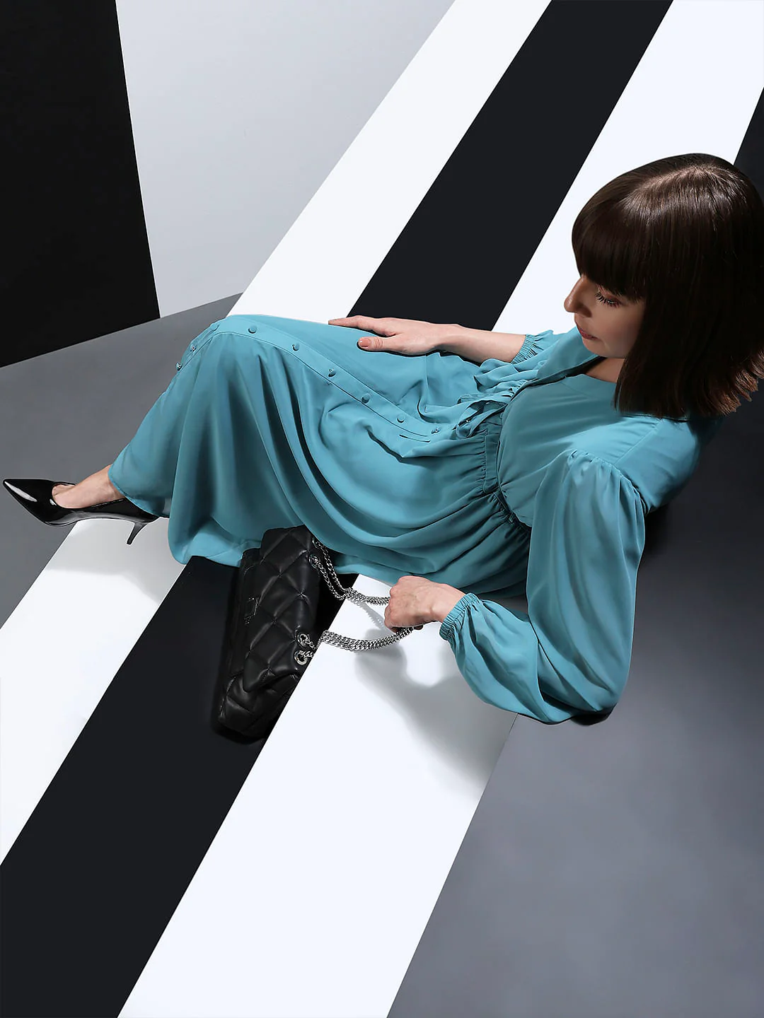 Teal Midi Shirt Dress