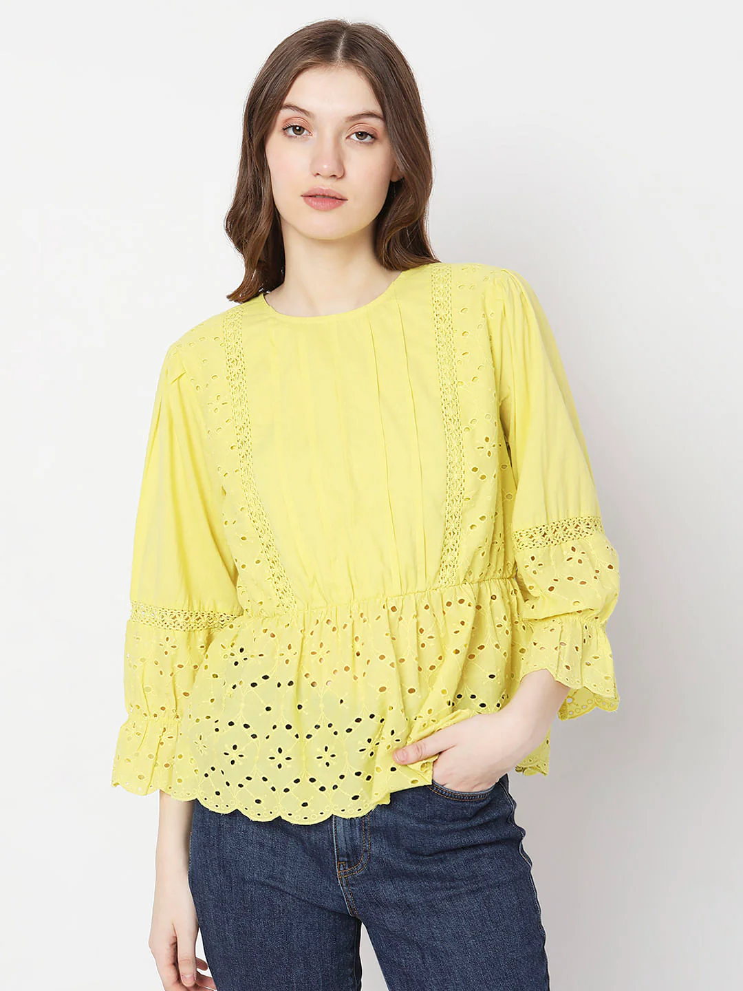 Yellow Schiffli Top - Image 2