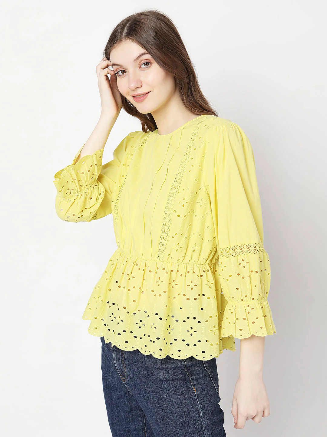 Yellow Schiffli Top - Image 3