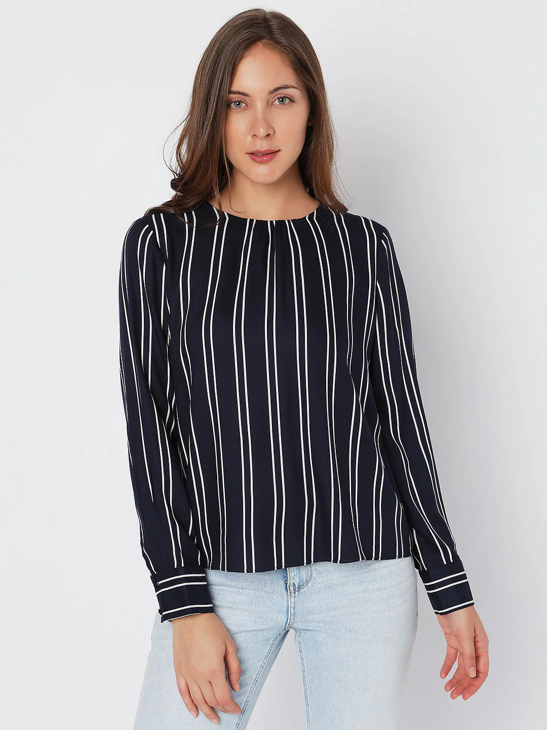 Navy Blue Striped Top - Image 2