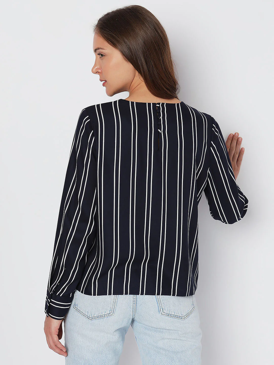 Navy Blue Striped Top - Image 4