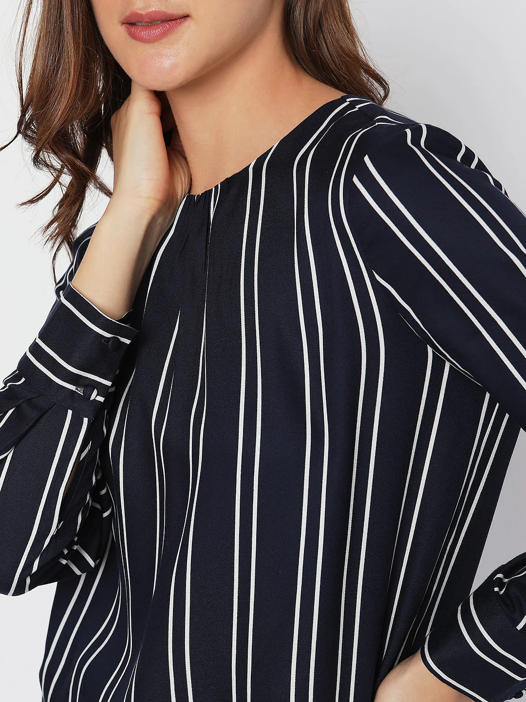 Navy Blue Striped Top - Image 6