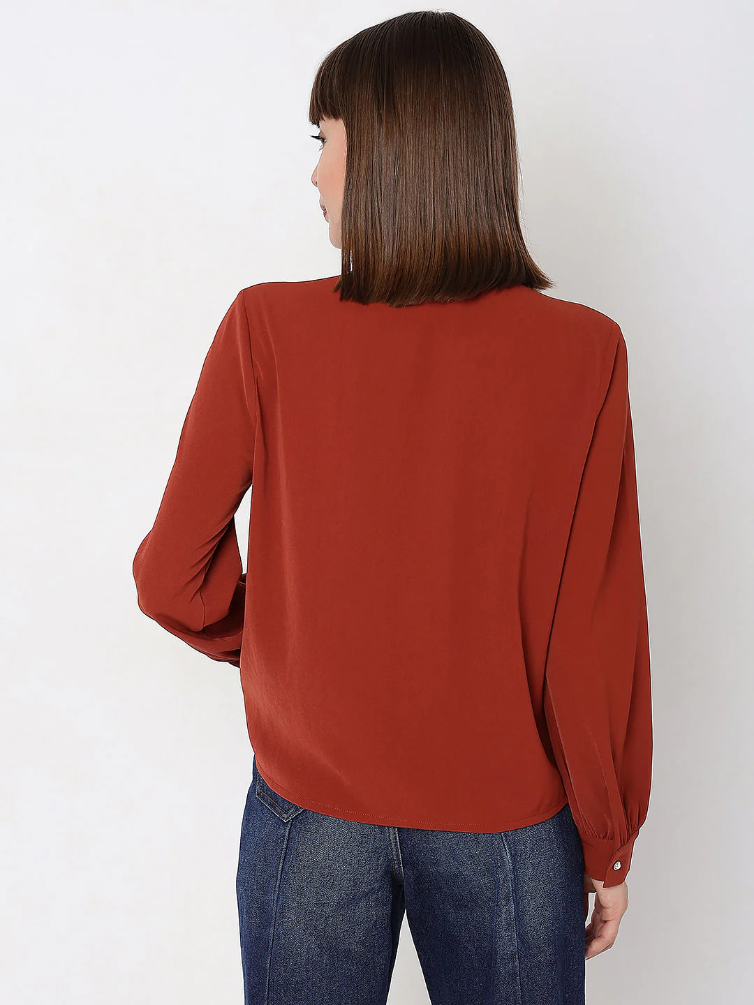 Brick Red Full Sleeves Top - Image 4