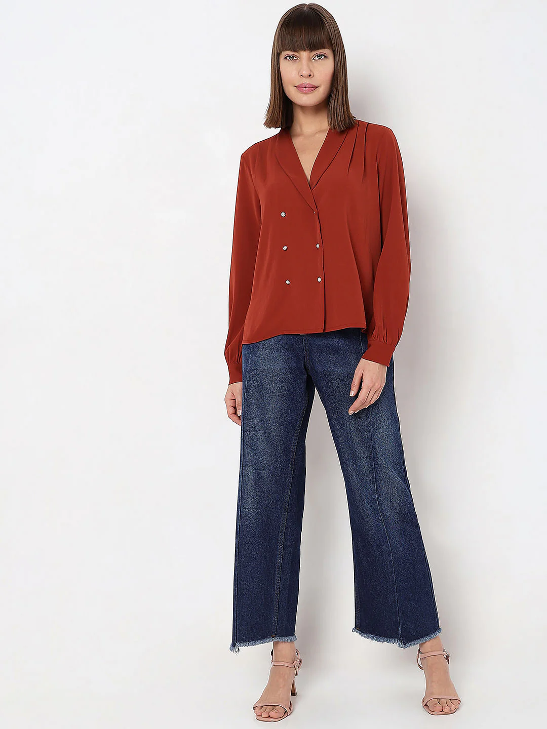 Brick Red Full Sleeves Top - Image 5