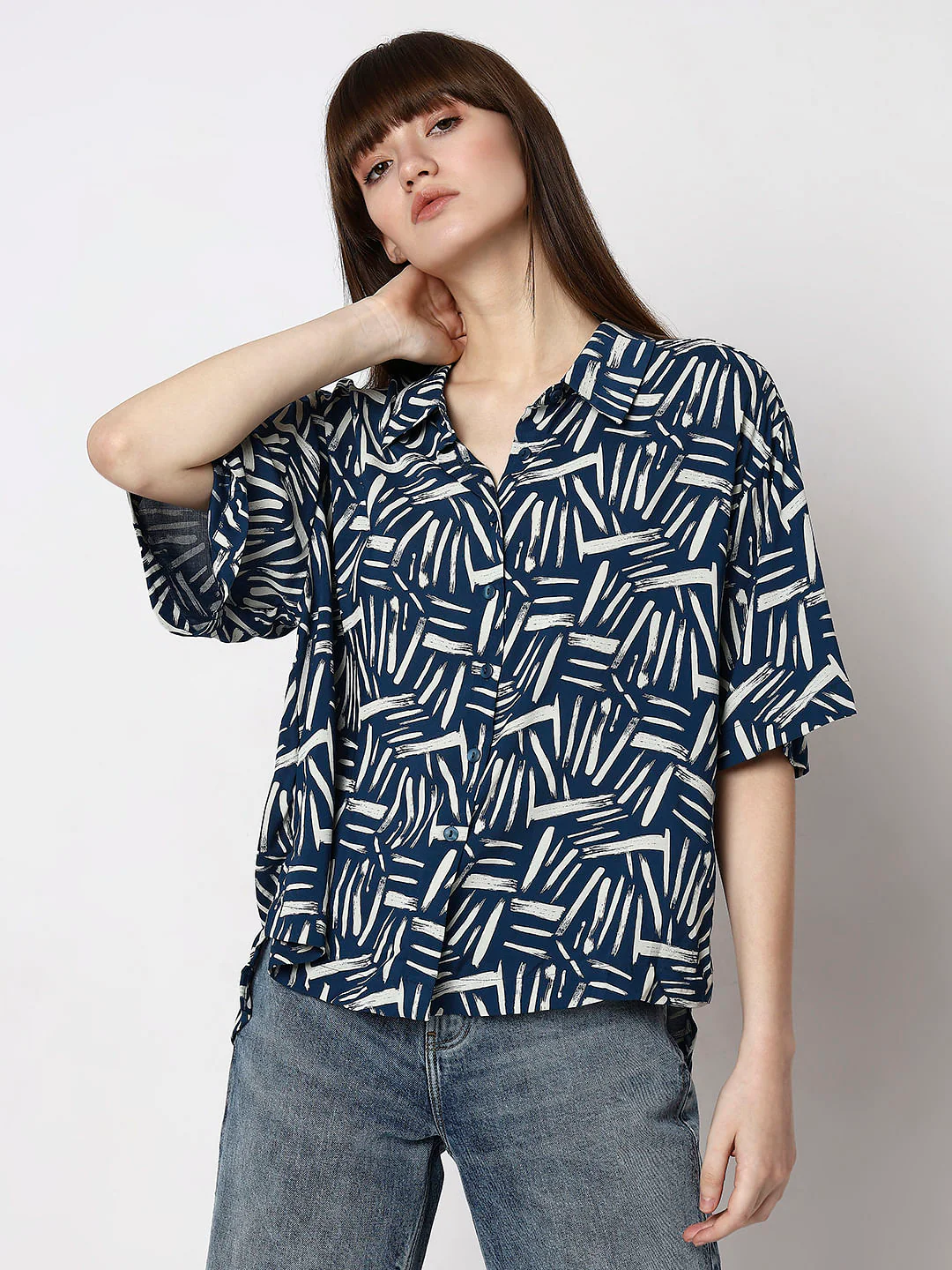 Blue Printed Shirt - Image 2