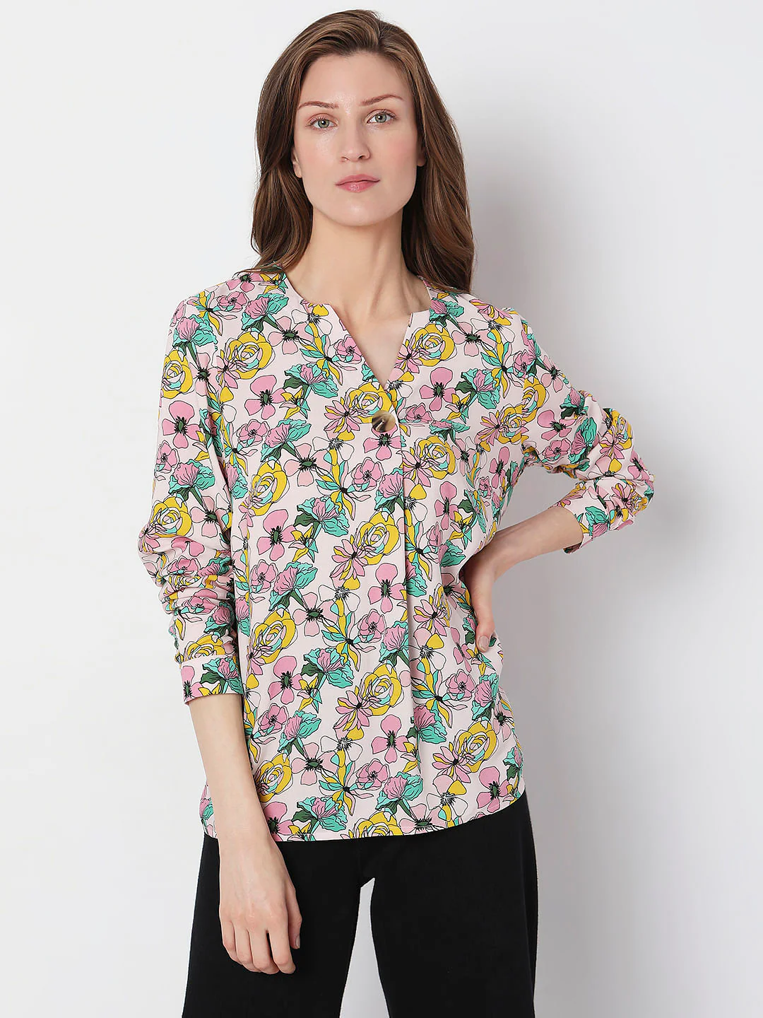 Pink Floral Print Top - Image 2