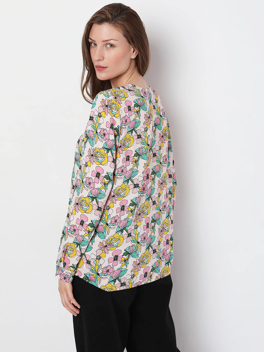 Pink Floral Print Top - Image 4