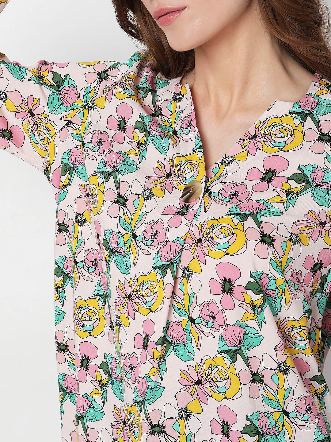 Pink Floral Print Top - Image 6