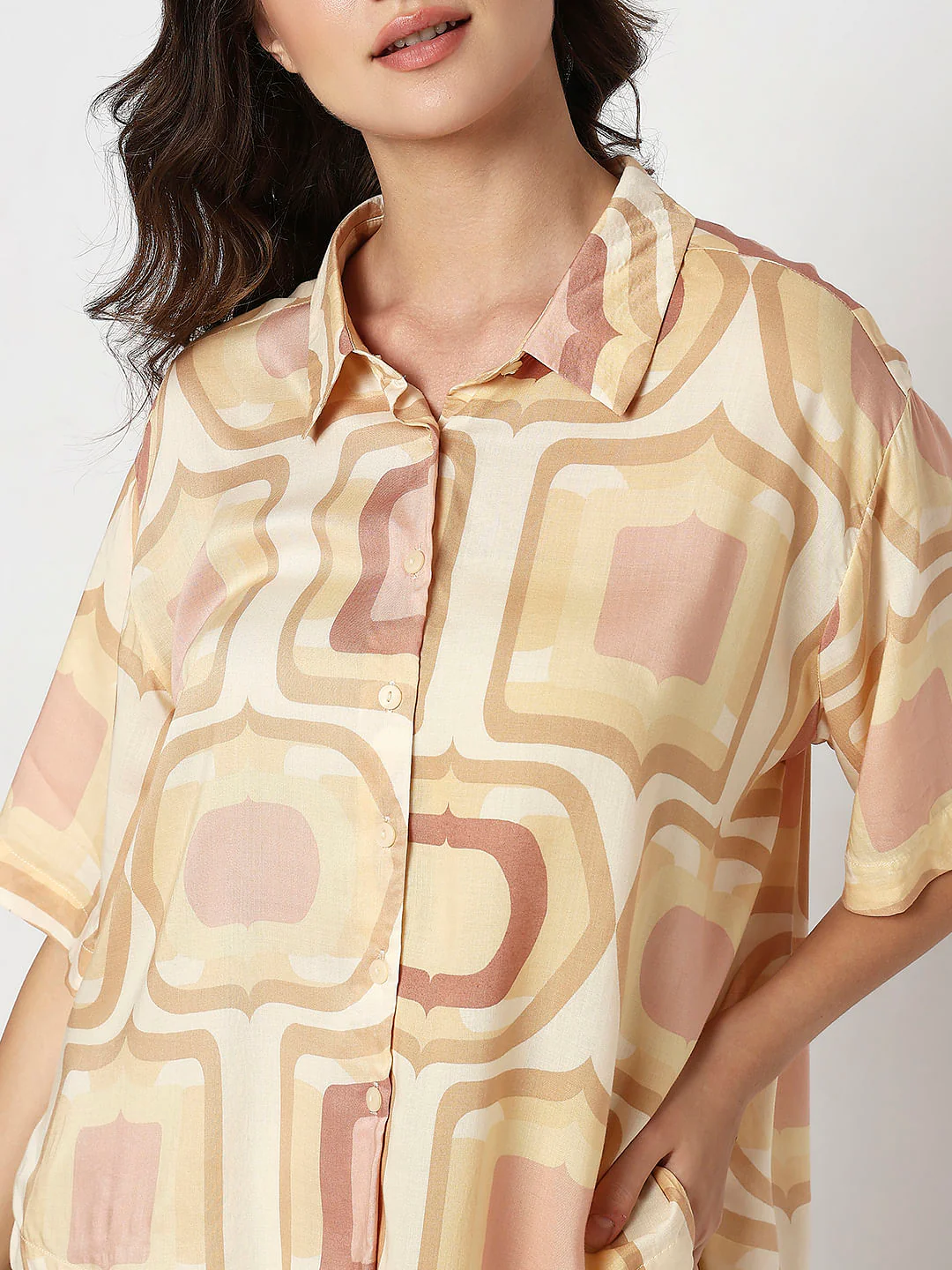 Brown Printed Shirt - Image 6