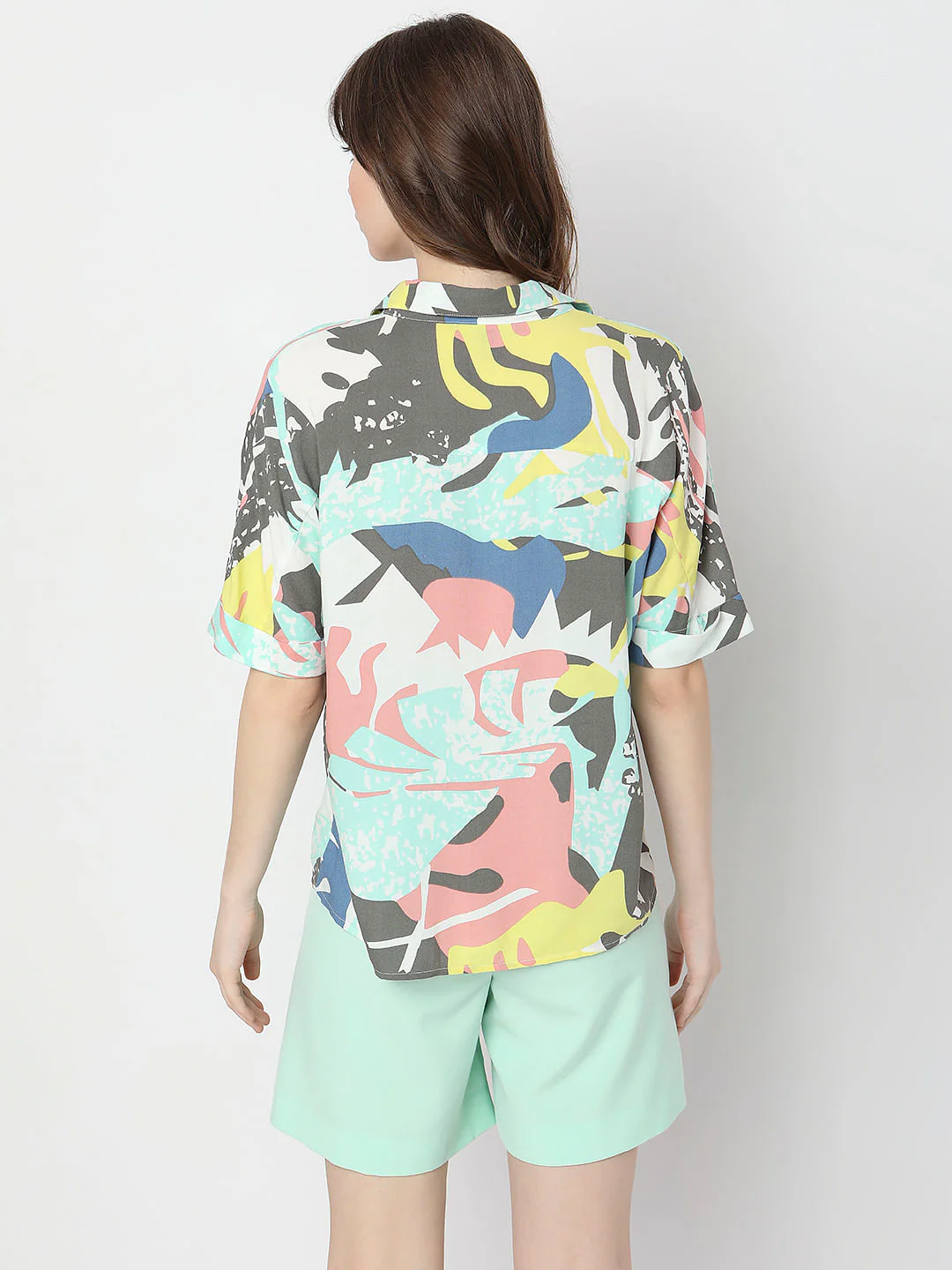 White Abstract Print Shirt - Image 4